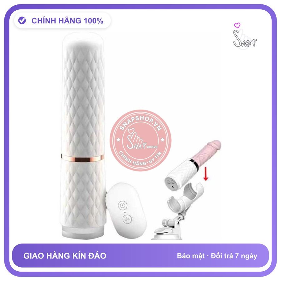 Dương Vật Đóng DIAMOND LOVE Cao Cấp Có Nhiệt chính hãng - sạc usb, điều khiển từ xa, rung nhấp chuyển động đẩy tới và lui tự động - giao hàng che tên kín đáo