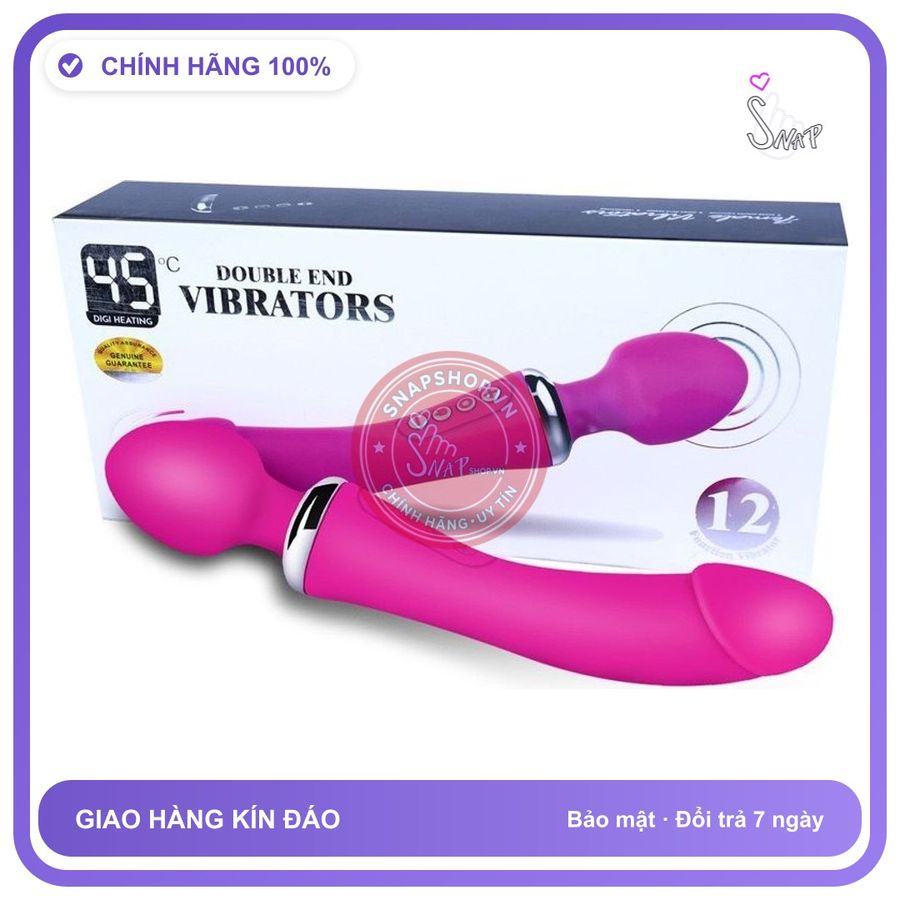Chày Rung 2 Đầu Double End Vibrator 45°c chính hãng - sạc USB, chất liệu an toàn cho da, dễ vệ sinh - giao hàng che tên kín đáo