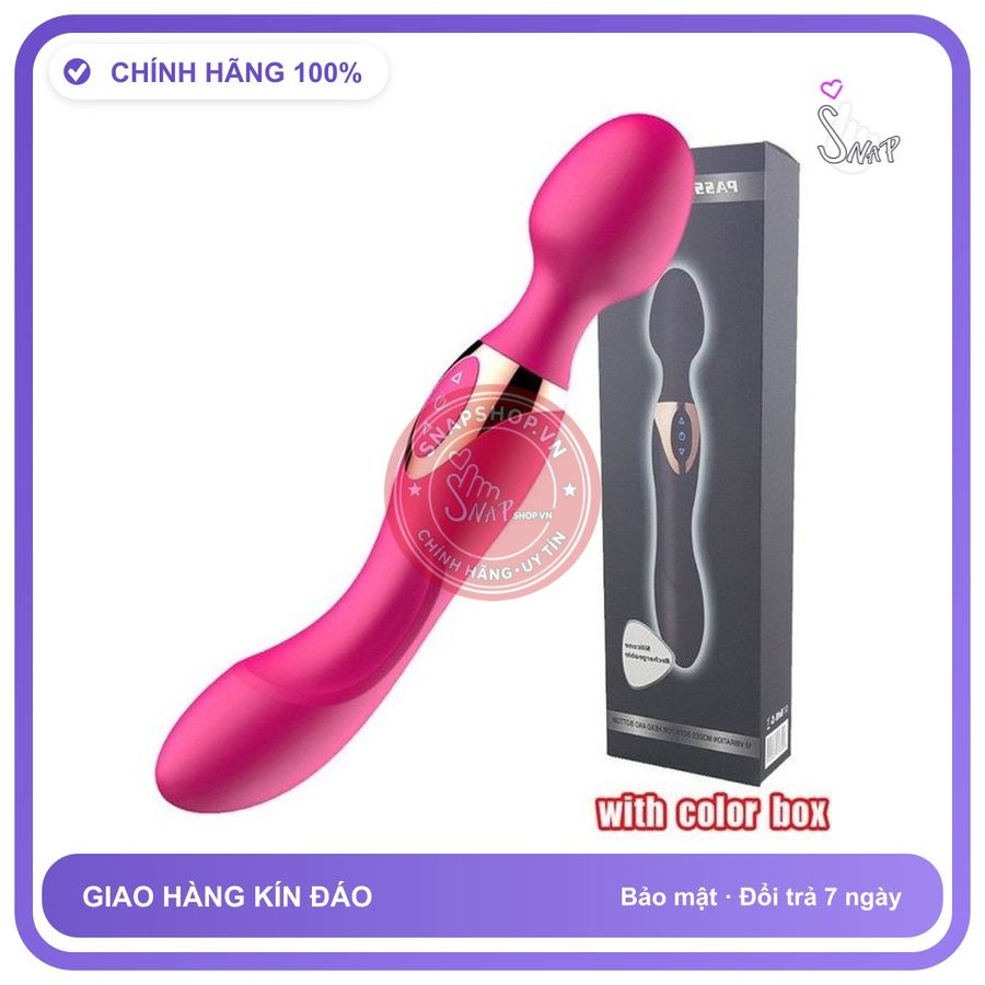 Chày Rung 2 Đầu Passion chính hãng - 10 chế độ rung, sạc usb, rung êm không tiếng động - giao hàng che tên kín đáo