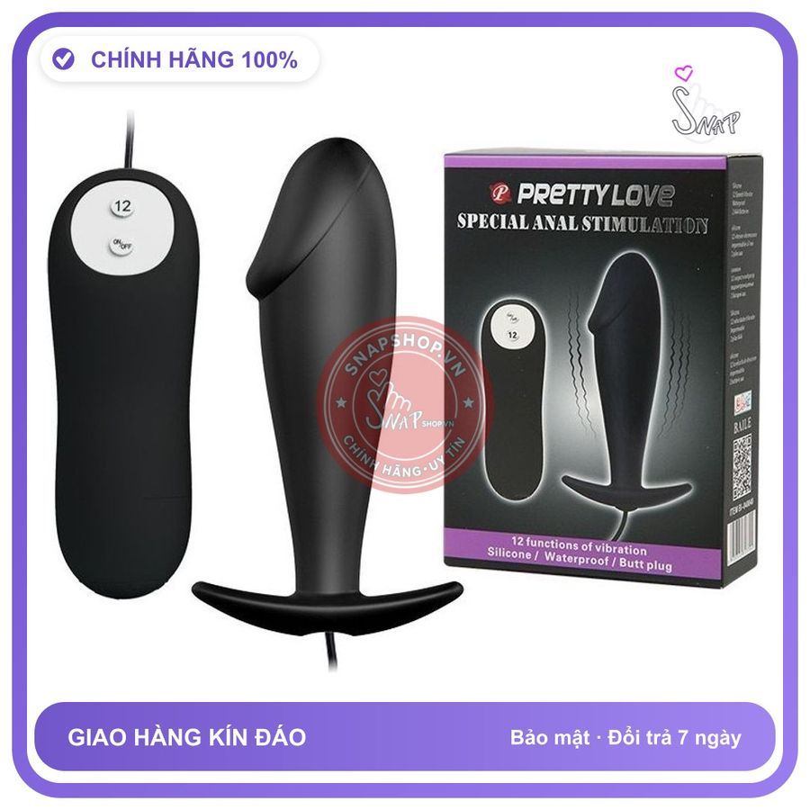 Trứng Rung Đen Prettylove Hình Dương Vật chính hãng - điều khiển từ xa, silicone mềm mại, chất liệu an toàn cho da - giao hàng che tên kín đáo