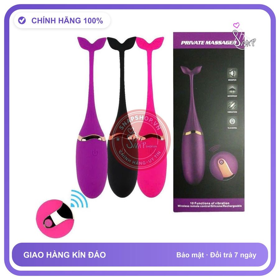 Trứng Rung Cá Heo Điều Khiển Từ Xa chính hãng - sạc USB, silicone y tế, chất liệu an toàn cho da - giao hàng che tên kín đáo
