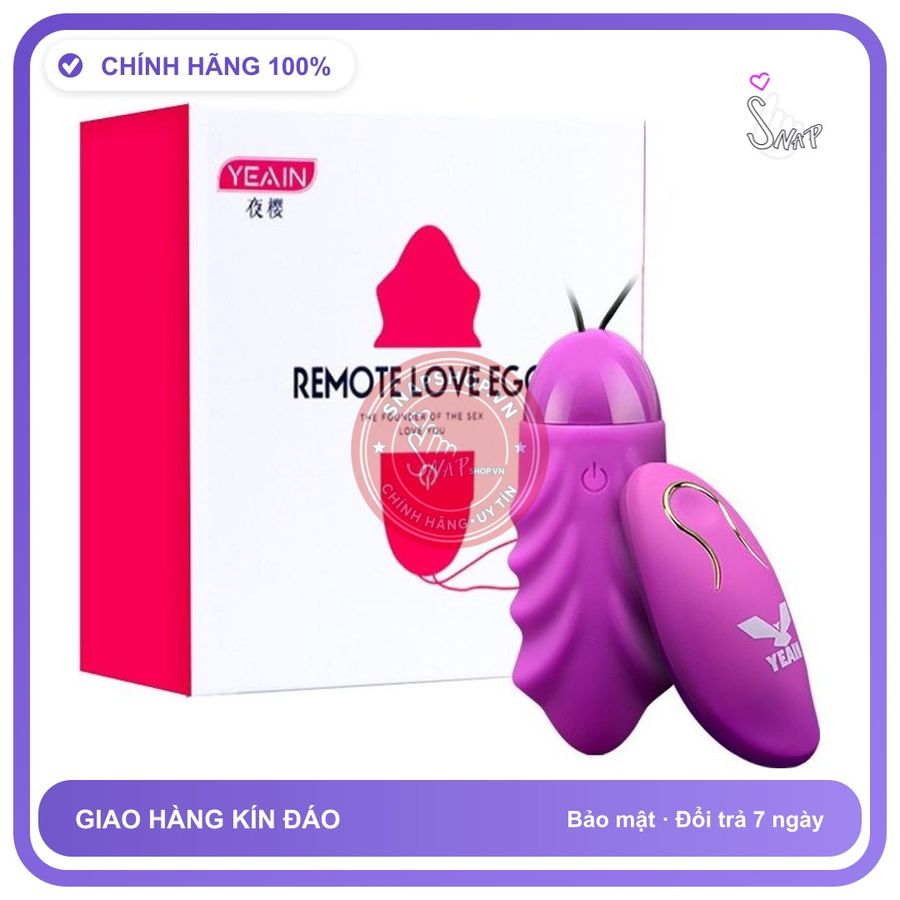Trứng Rung Yeain Điều Khiển Từ Xa chính hãng - 10 chế độ rung, sạc usb, rung êm không tiếng động - giao hàng che tên kín đáo
