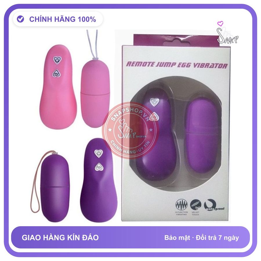 Trứng Rung Điều Khiển Từ Xa chính hãng - 10 chế độ rung, sạc USB, silicone mềm mại - giao hàng che tên kín đáo