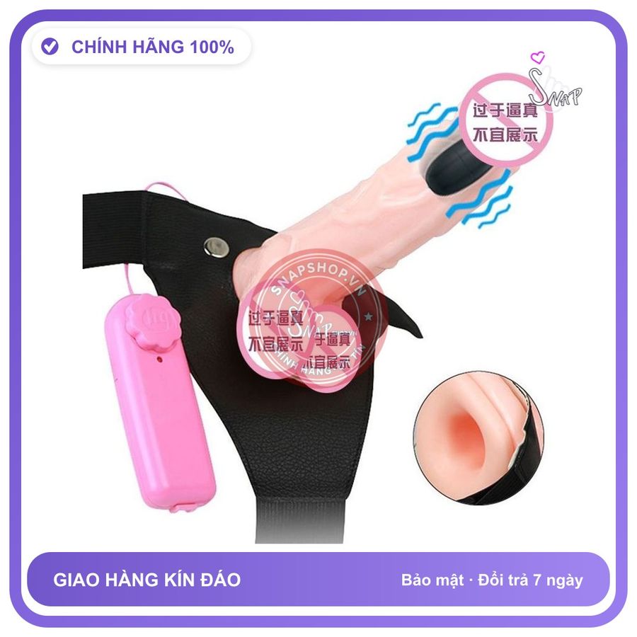 Dương Vật Đeo Rỗng Có Rung chính hãng - silicone mềm, chất liệu an toàn cho da, dễ vệ sinh - giao hàng che tên kín đáo