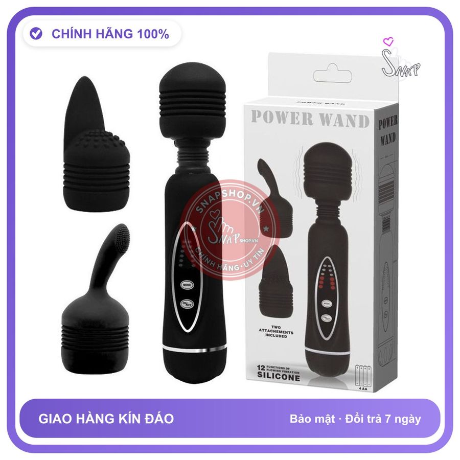 Chày Rung Massage Power Wand (Baile) chính hãng - silicone mềm mại, chất liệu an toàn cho da, dễ vệ sinh - giao hàng che tên kín đáo