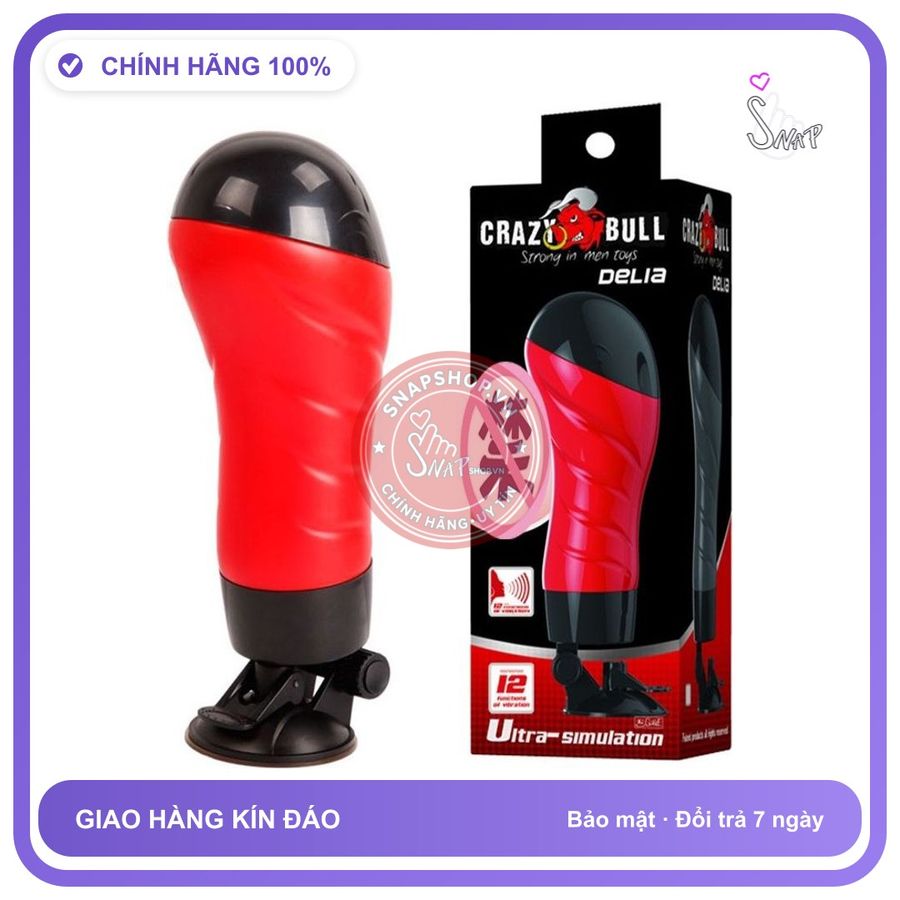 Âm Đạo Đóng Crazy Bull Delia chính hãng - 12 chế độ rung, silicone mềm mại, chất liệu an toàn cho da - giao hàng che tên kín đáo