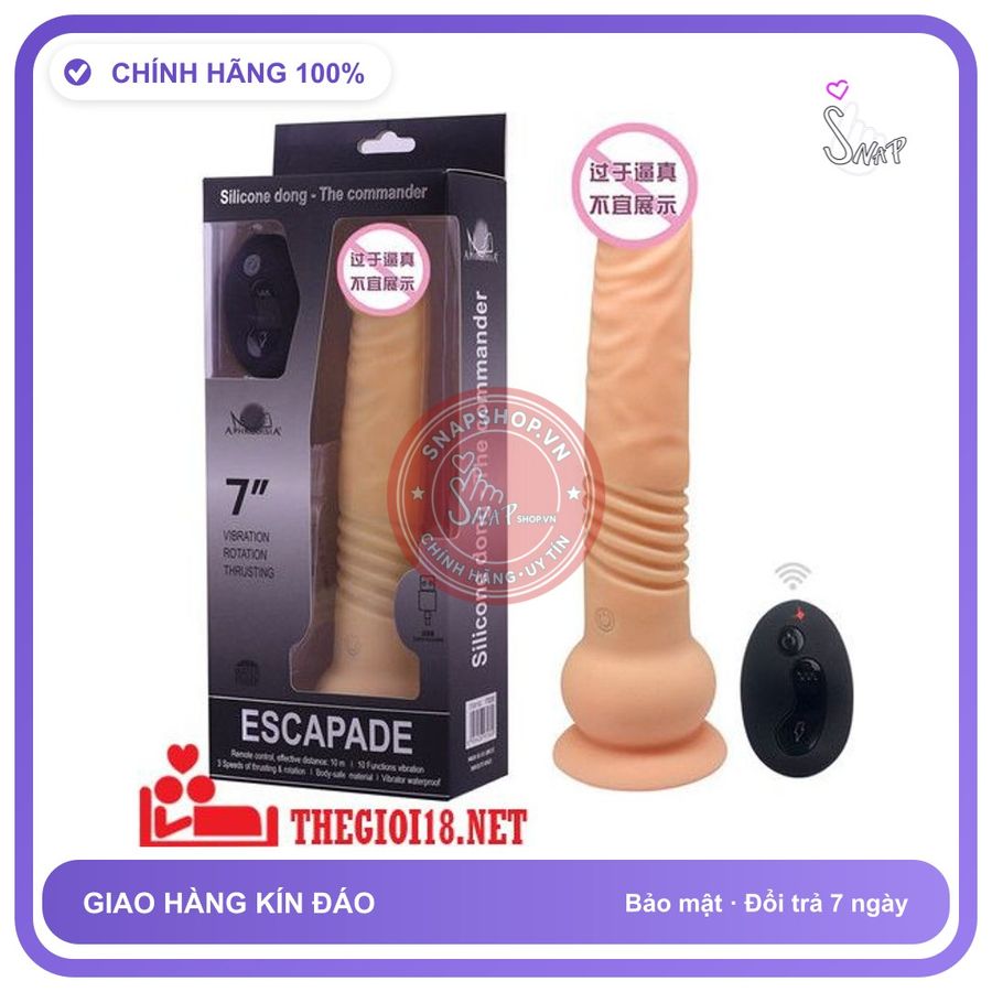 Dương Vật Đóng Tường ESCAPADE rung nhấp chuyển động đẩy tới và lui chính hãng - sạc USB, điều khiển từ xa, rung nhấp chuyển động đẩy tới và lui tự động - giao hàng che tên kín đáo