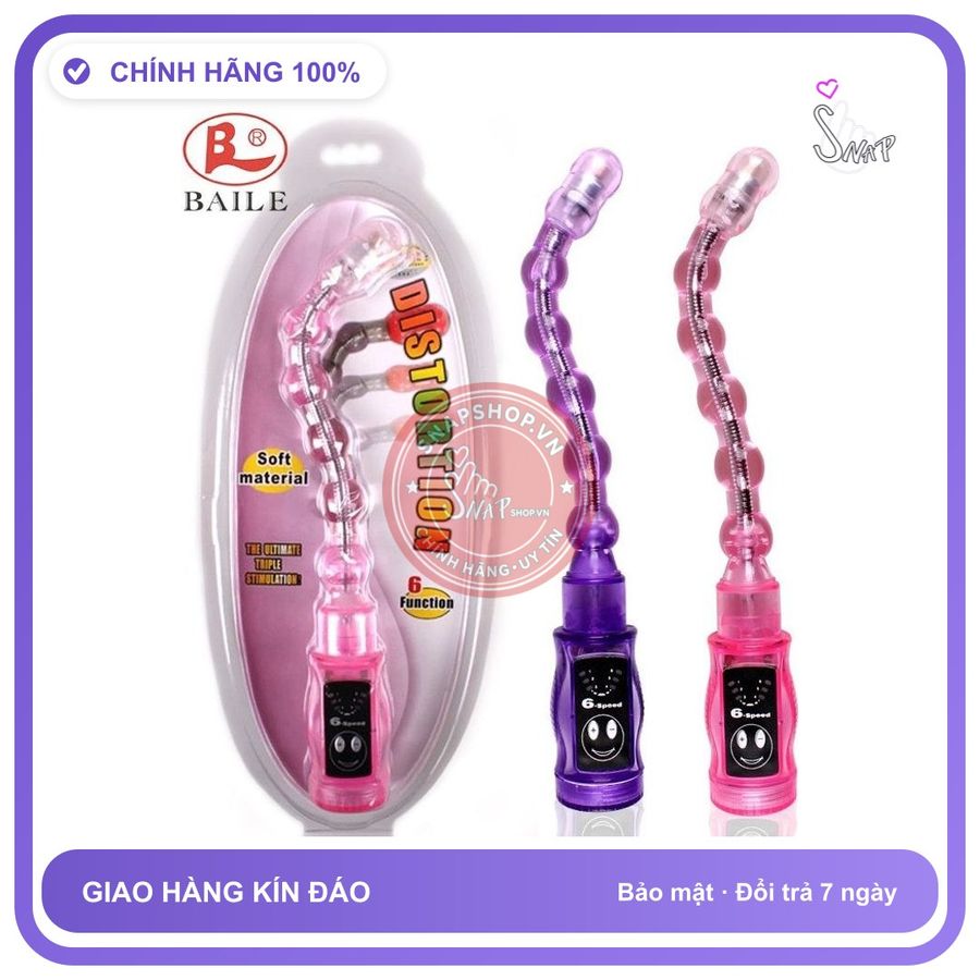 Cây Rung Hậu Môn Distortion Nhiều Chế Độ (Baile) chính hãng - 12 chế độ rung, sạc USB, xoay 360 độ - giao hàng che tên kín đáo