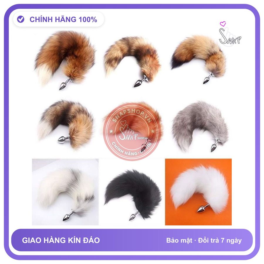 Đuôi Cáo Dài Đủ Màu chính hãng - silicone mềm mại, chất liệu an toàn cho da, dễ vệ sinh - giao hàng che tên kín đáo