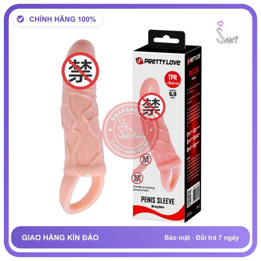 Bao Đôn Japan Prettylove không Rung chính hãng - hỗ trợ kéo dài, ôm sát cảm giác thật, chất liệu latex an toàn - giao hàng che tên kín đáo