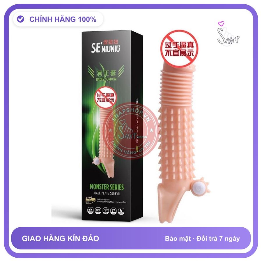Bao Đôn Niu Niu Rung Đủ Màu chính hãng - có gai nổi, ôm sát cảm giác thật, chất liệu latex an toàn - giao hàng che tên kín đáo