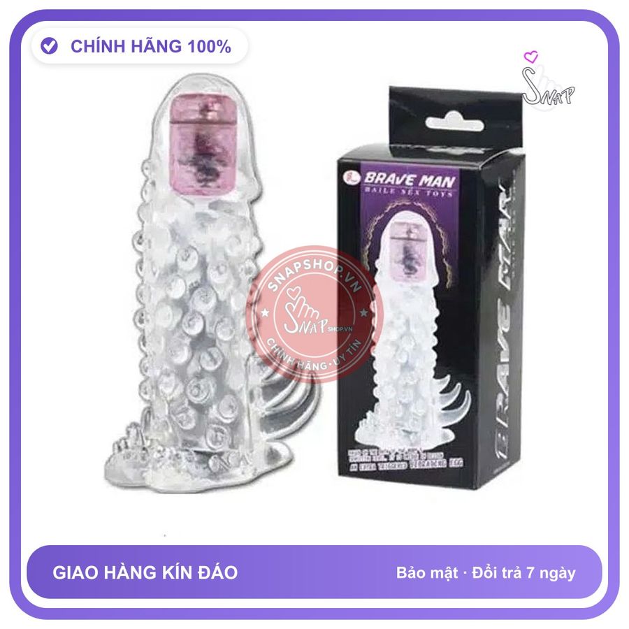 Bao Đôn Brave Man Rung Đầu chính hãng - có gai nổi, hỗ trợ kéo dài, ôm sát cảm giác thật - giao hàng che tên kín đáo