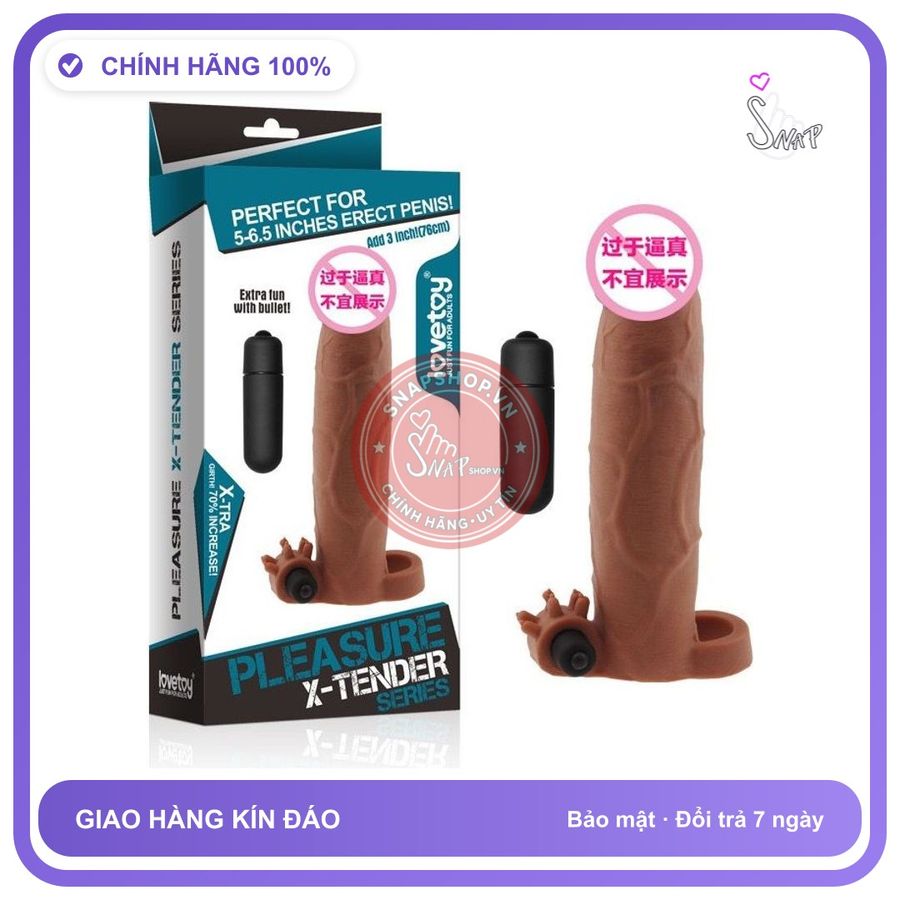 Bao Đôn Lovetoy Xanh Dương Rung chính hãng - ôm sát cảm giác thật, chất liệu latex an toàn, hàng nhập khẩu - giao hàng che tên kín đáo