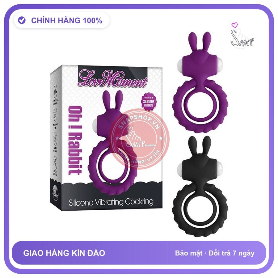 Vòng Rung Tai Thỏ Love Moment chính hãng - silicone mềm mại, chất liệu an toàn cho da, dễ vệ sinh - giao hàng che tên kín đáo