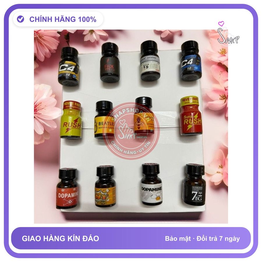 Nước Ngửi Popper 10ml Đủ Mẩu (Loại 1) chính hãng - chai 10ml, hương dịu không nồng, hàng chuẩn nhập khẩu - giao hàng che tên kín đáo