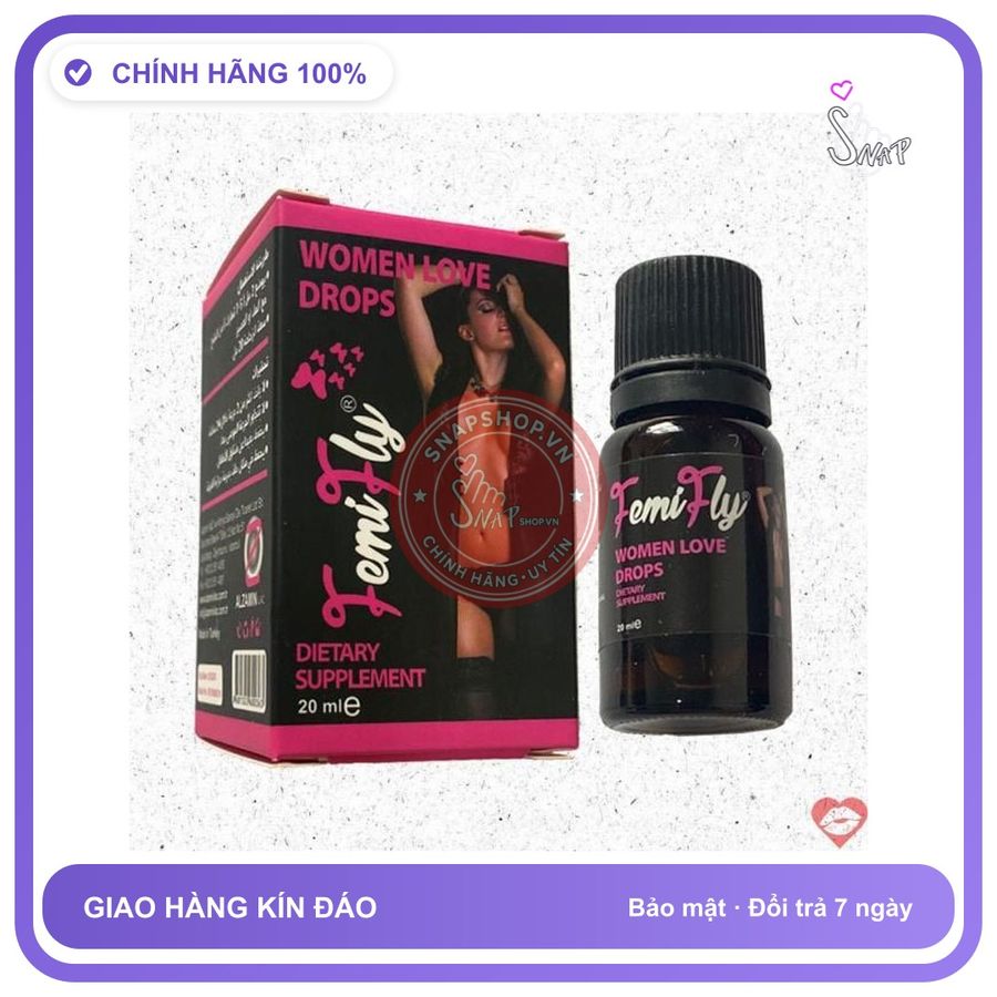 Thuốc Kd Nữ Dạng Nước Femifly 10ml chính hãng - chất liệu an toàn cho da, dễ vệ sinh, êm ái khi dùng - giao hàng che tên kín đáo