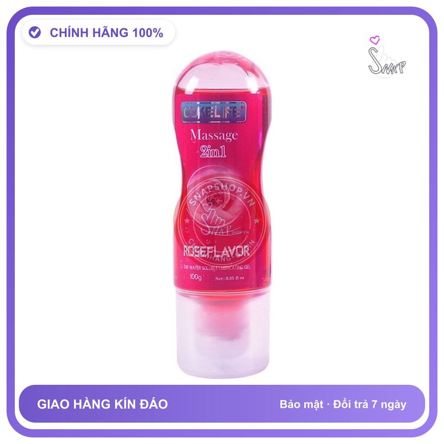 Gel Bôi Trơn Cokelife Hoa Hồng 100ml chính hãng - gốc nước không dính rít, dung tích 100ml, dịu nhẹ an toàn cho da - giao hàng che tên kín đáo