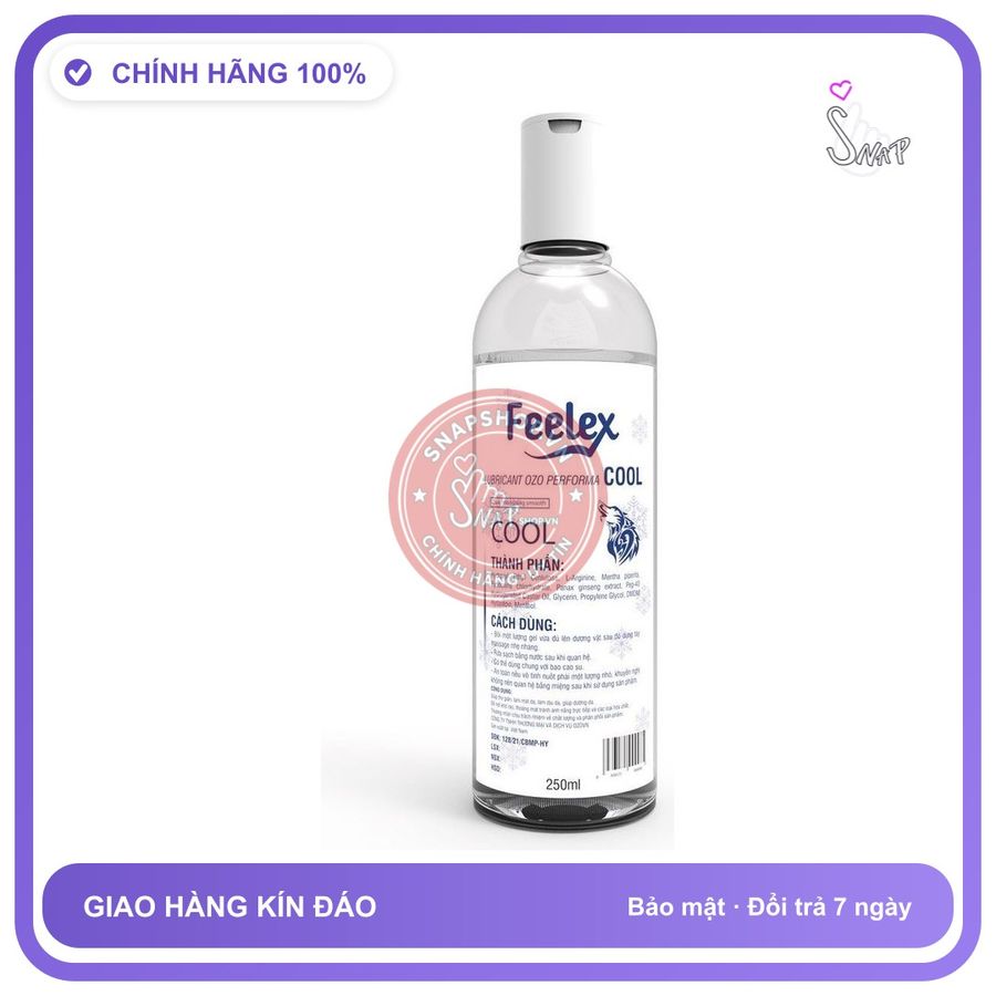 Gel Bôi Trơn Feelex Lạnh 250ml chính hãng - gốc nước không dính rít, dung tích 250ml, dịu nhẹ an toàn cho da - giao hàng che tên kín đáo