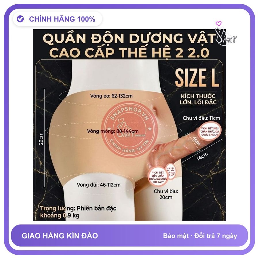 Dương vật giả đeo liền quần Jiuai Silicone chính hãng - silicone mềm mại, chất liệu an toàn cho da, dễ vệ sinh - giao hàng che tên kín đáo