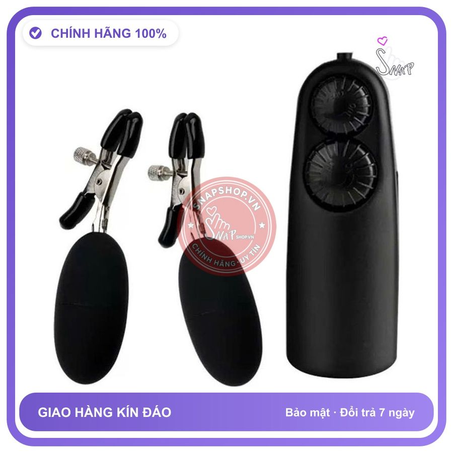 Trứng Rung Cà Na Kẹp Vú 2 Trứng chính hãng - sạc USB, silicone mềm mại, chất liệu an toàn cho da - giao hàng che tên kín đáo