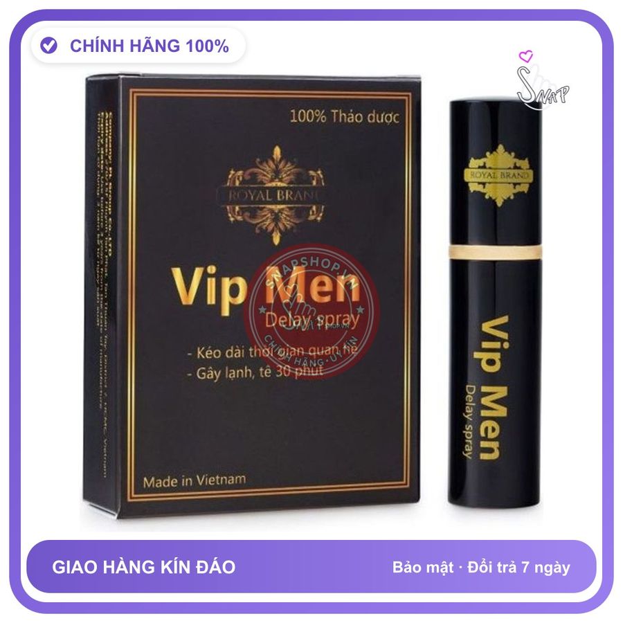 Xịt Kéo Dài Vip Men 10ml (Loại 1) chính hãng - kéo dài thời gian, chiết xuất thảo dược, thấm nhanh không nhờn rít - giao hàng che tên kín đáo