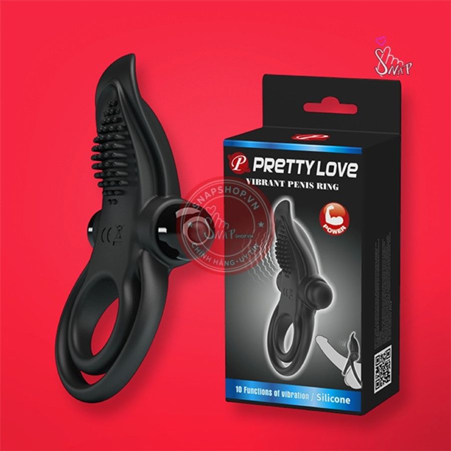Vòng đôi silicon Pretty Love Penis Ring rung 10 chế độ [Mã CK-SP972333-06]