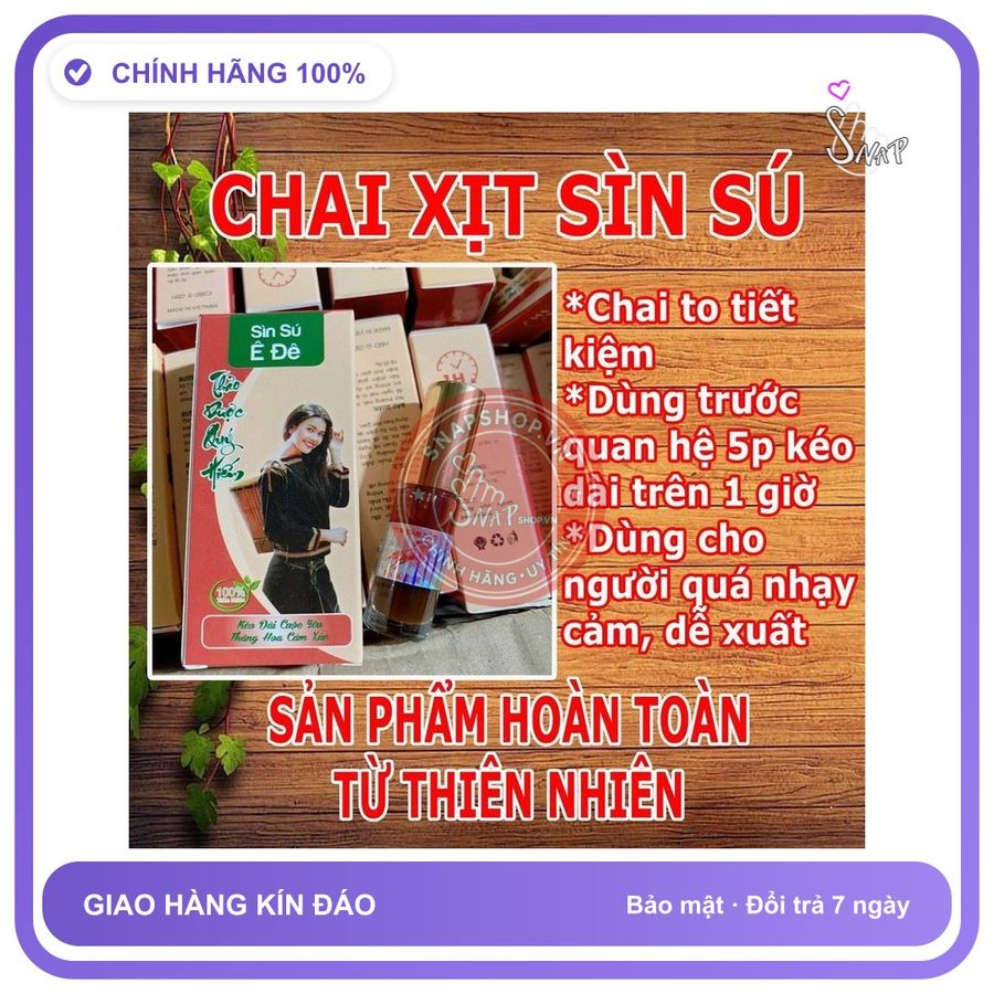 Xịt Kéo Dài Sìn Sú Ê Đê 5ml chính hãng - kéo dài thời gian, thấm nhanh không nhờn rít, dùng trước khi quan hệ - giao hàng che tên kín đáo