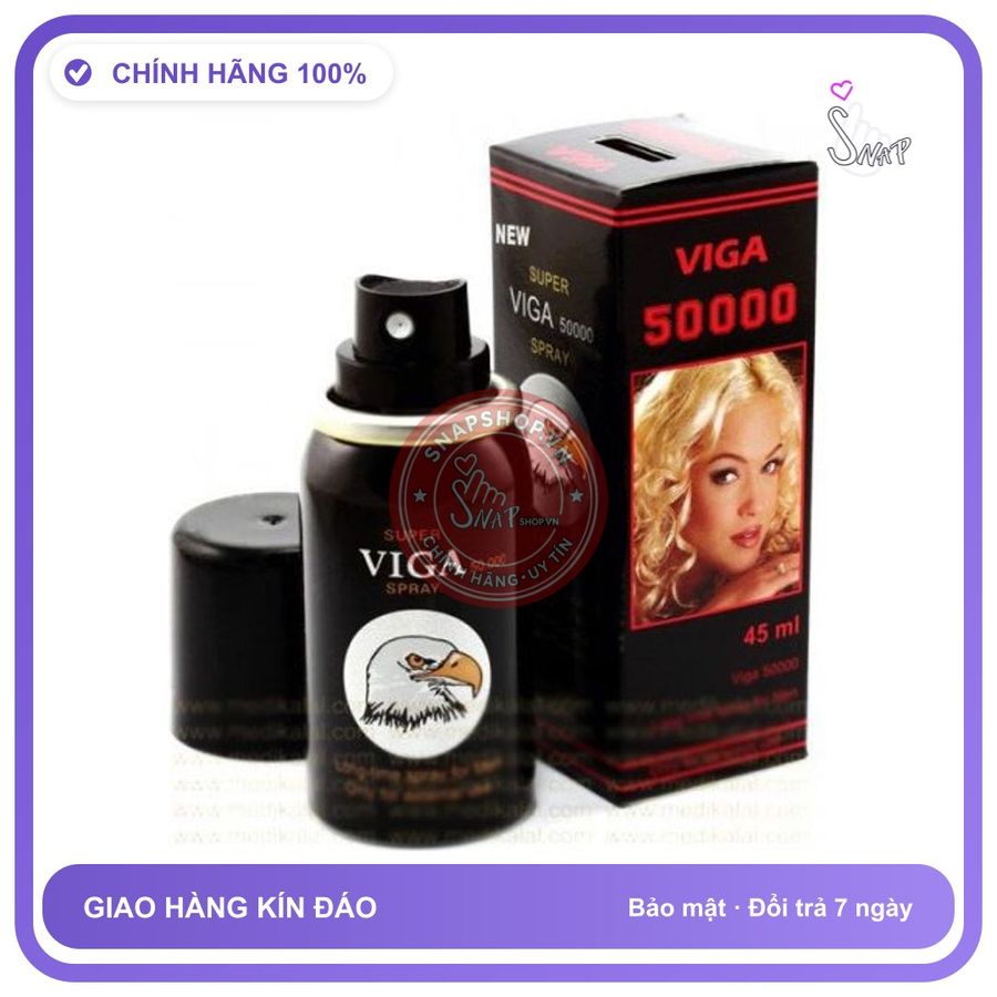 Xịt Kéo Dài Viga 50000 45ml chính hãng - kéo dài thời gian, chiết xuất thảo dược, thấm nhanh không nhờn rít - giao hàng che tên kín đáo