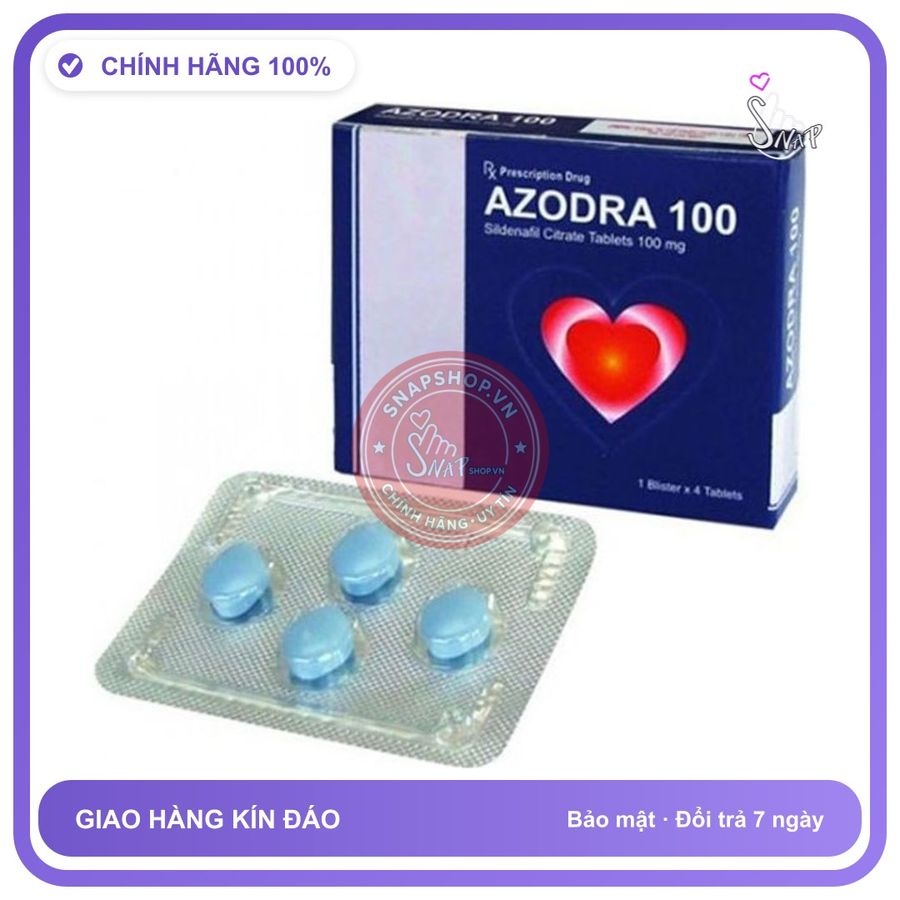 Thuốc Cương Dương Azodra 100mg Hộp 4 Viên chính hãng - chất liệu an toàn cho da, dễ vệ sinh, êm ái khi dùng - giao hàng che tên kín đáo