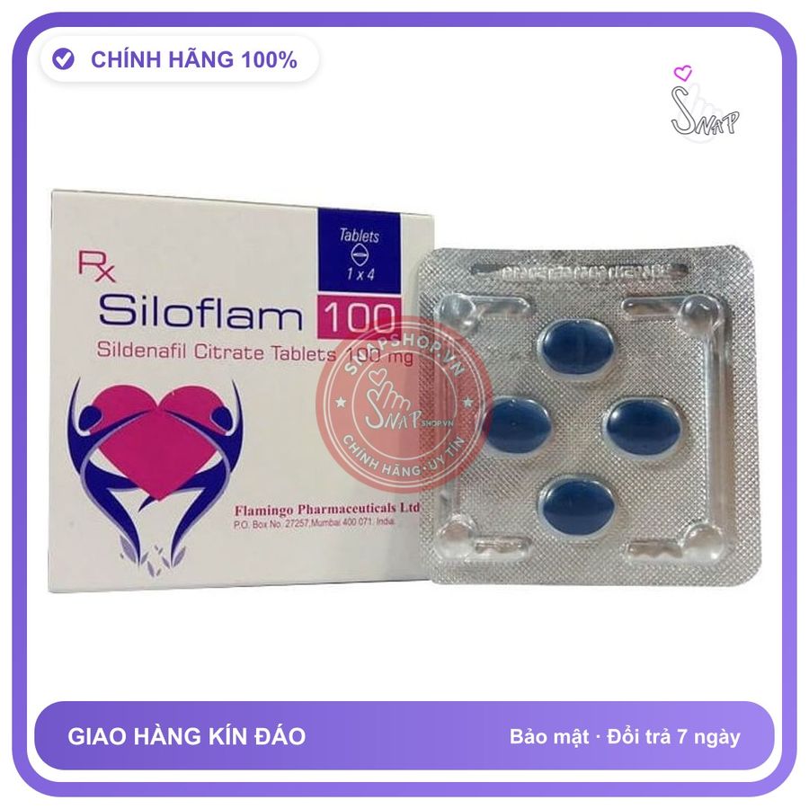 Thuốc Cương Dương Siloflam 100mg Hộp 4 Viên chính hãng - chất liệu an toàn cho da, dễ vệ sinh, êm ái khi dùng - giao hàng che tên kín đáo