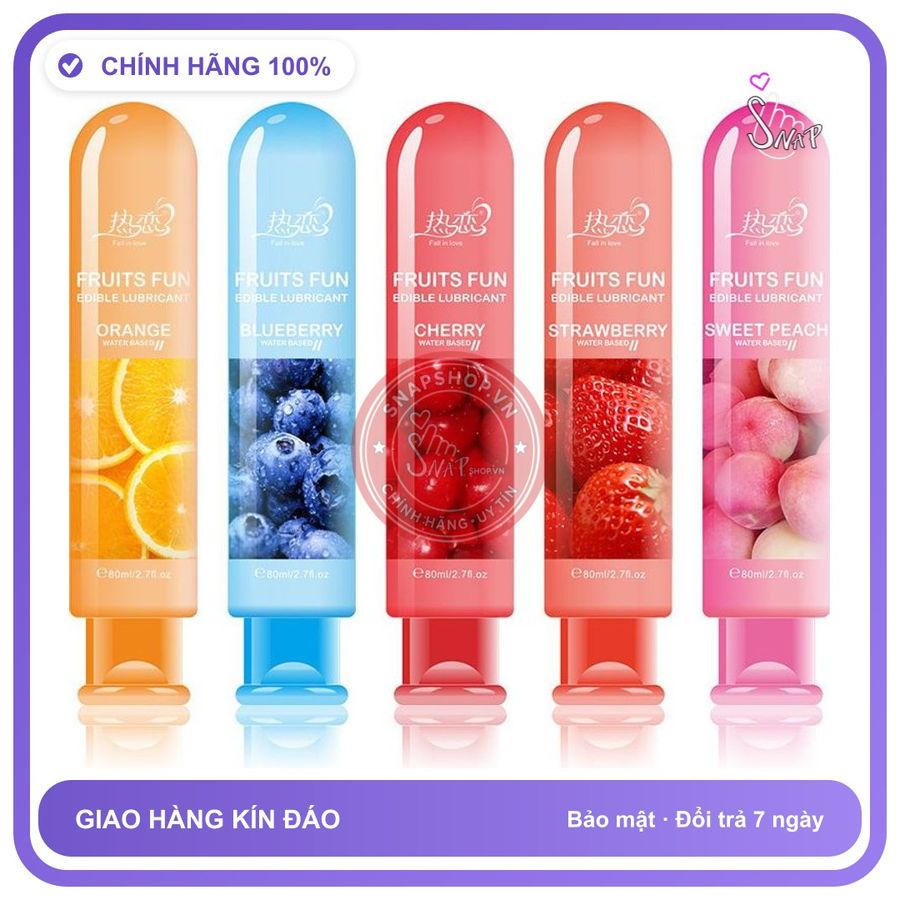 Gel Bôi Trơn Trái Cây Ăn Được 80ml chính hãng - dung tích 80ml, dịu nhẹ an toàn cho da, dễ rửa sạch - giao hàng che tên kín đáo