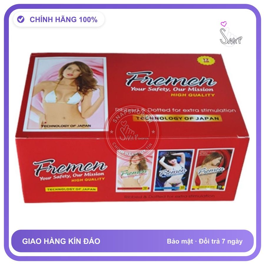 Bao Cao Su Fremen Hộp 120 Cái chính hãng - có gai nổi, nhiều gel bôi trơn, ôm sát cảm giác thật - giao hàng che tên kín đáo