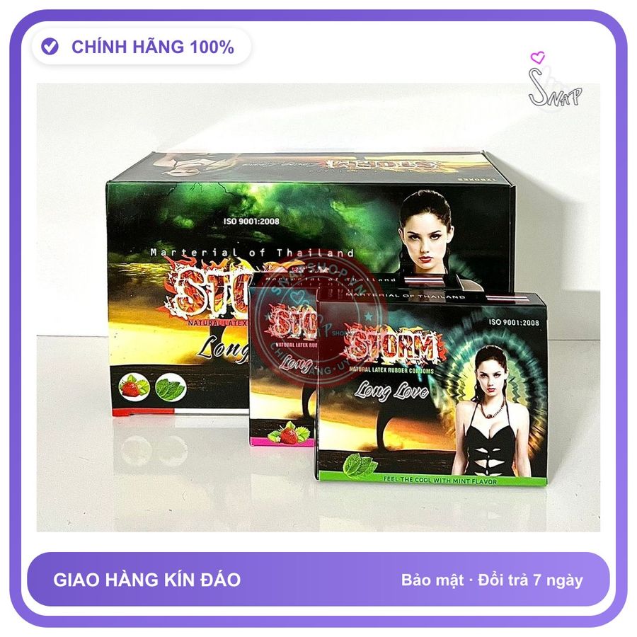 Bao Cao Su Storm Hộp 120 Cái chính hãng - có gai nổi, ôm sát cảm giác thật, chất liệu latex an toàn - giao hàng che tên kín đáo