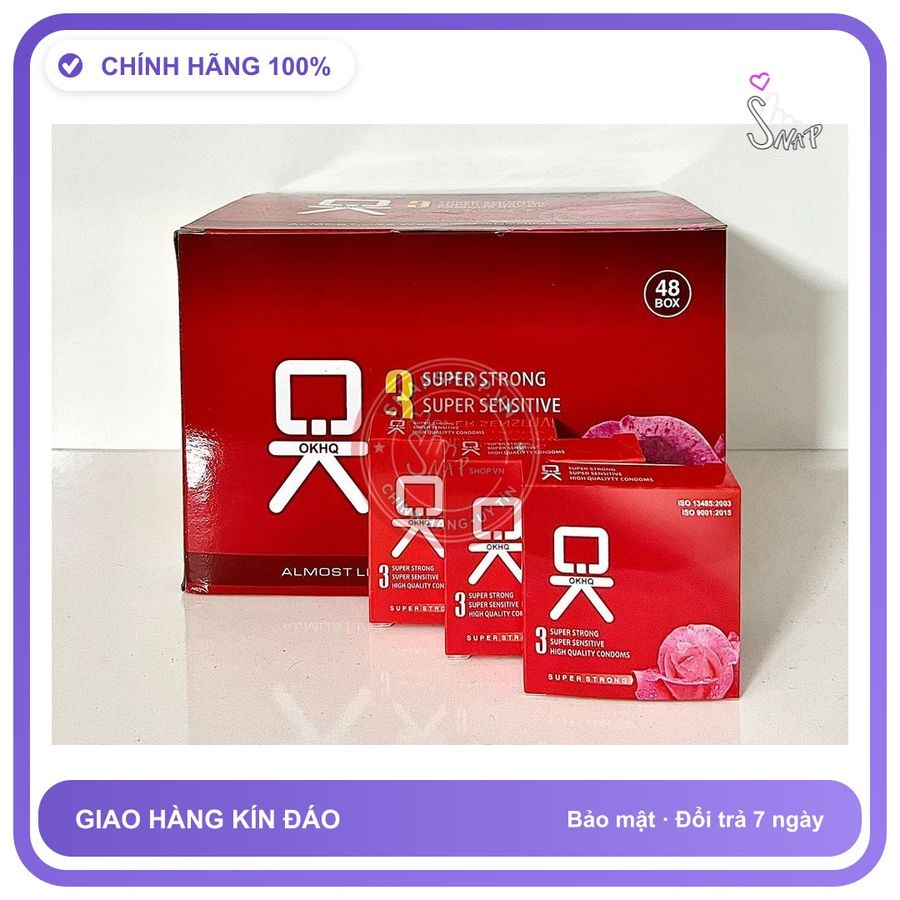 Bao Cao Su Ok Hq Không Mùi Hộp 144 Cái chính hãng - ôm sát cảm giác thật, chất liệu latex an toàn, hàng nhập khẩu - giao hàng che tên kín đáo