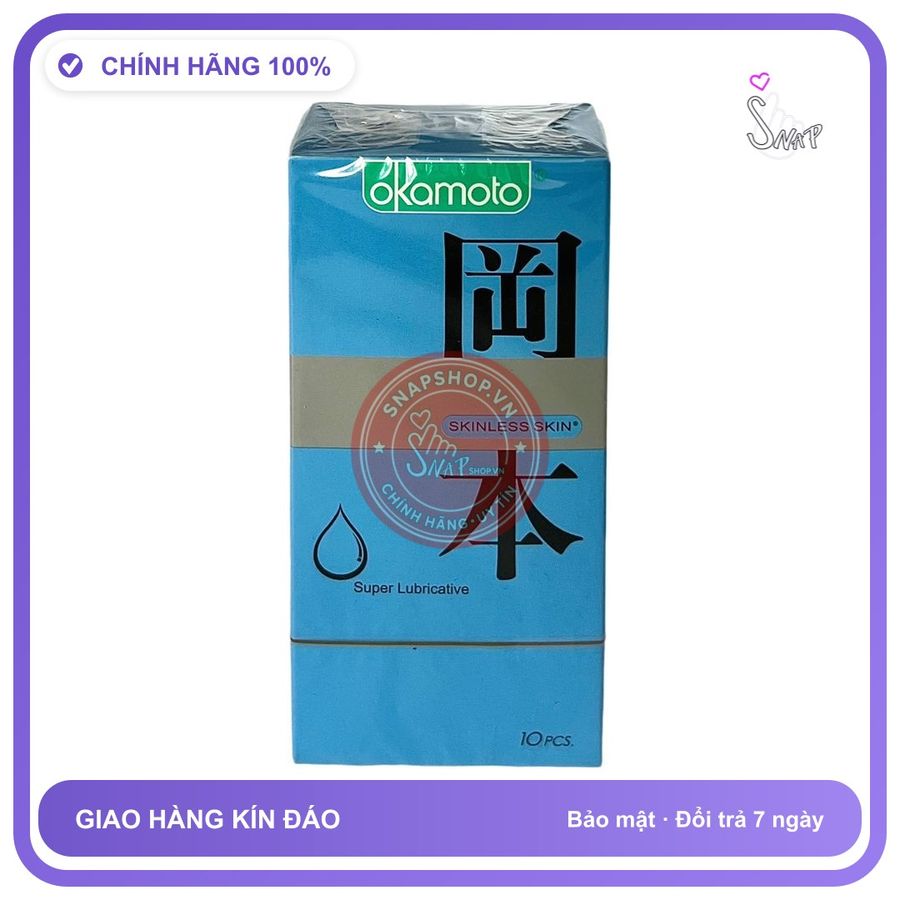 Bao Cao Su Okamoto Super Hộp 10 Cái chính hãng - siêu mỏng 0.05mm, siêu mỏng, có hương thơm - giao hàng che tên kín đáo