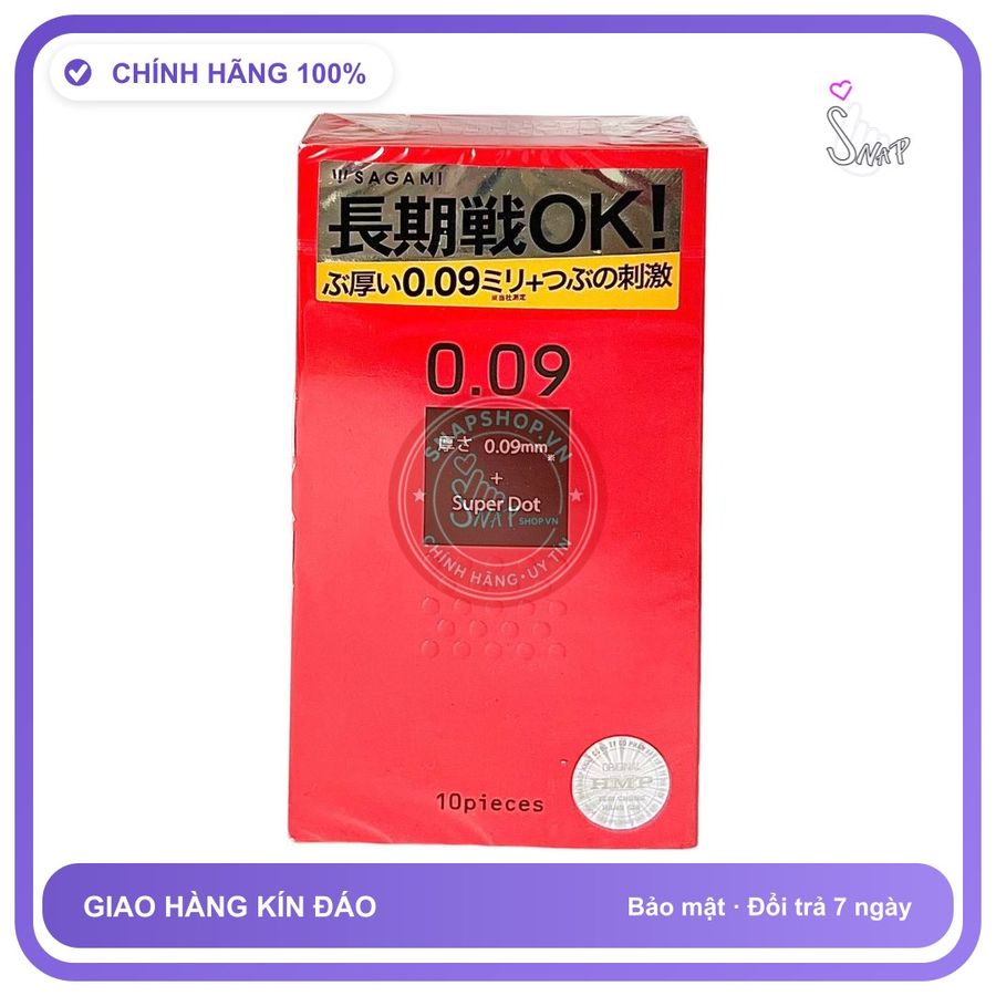 Bao Cao Su Sagami 009 Hộp 10 Cái chính hãng - có gai nổi, ôm sát cảm giác thật, chất liệu latex an toàn - giao hàng che tên kín đáo