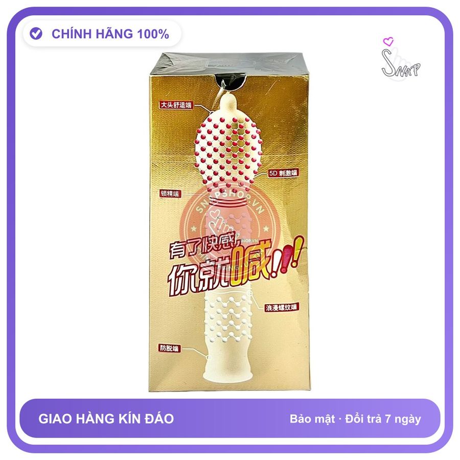 Bao Cao Su Gold 8 Hộp 8 Cái chính hãng - có gai nổi, ôm sát cảm giác thật, chất liệu latex an toàn - giao hàng che tên kín đáo