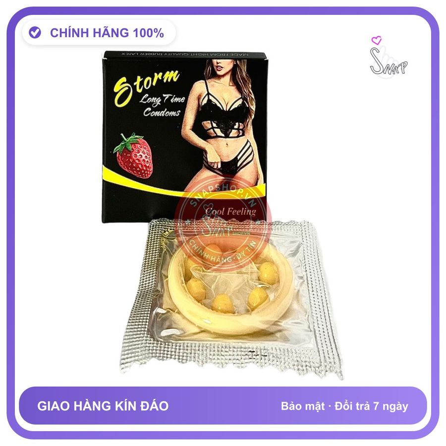 Bao Cao Su Storm 7 Bi Hộp 1 Cái (Loại 1) chính hãng - có gai nổi, có hương thơm, ôm sát cảm giác thật - giao hàng che tên kín đáo