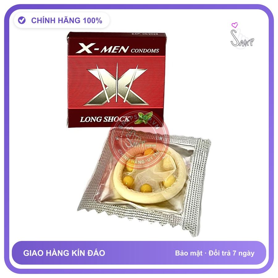 Bao Cao Su Xmen 6 Bi Hộp 1 Cái (Loại 1) chính hãng - có gai nổi, hỗ trợ kéo dài, ôm sát cảm giác thật - giao hàng che tên kín đáo
