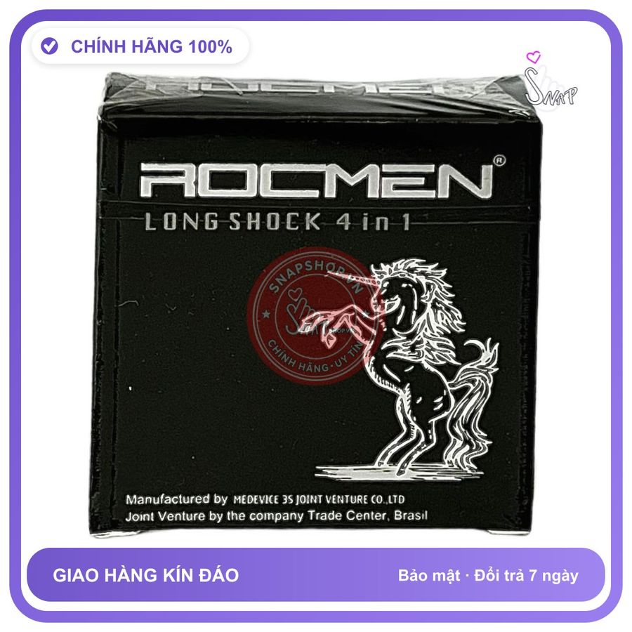 Bao Cao Su Rocmen Đen Hộp 3 Cái chính hãng - hỗ trợ kéo dài, có hương thơm, ôm sát cảm giác thật - giao hàng che tên kín đáo