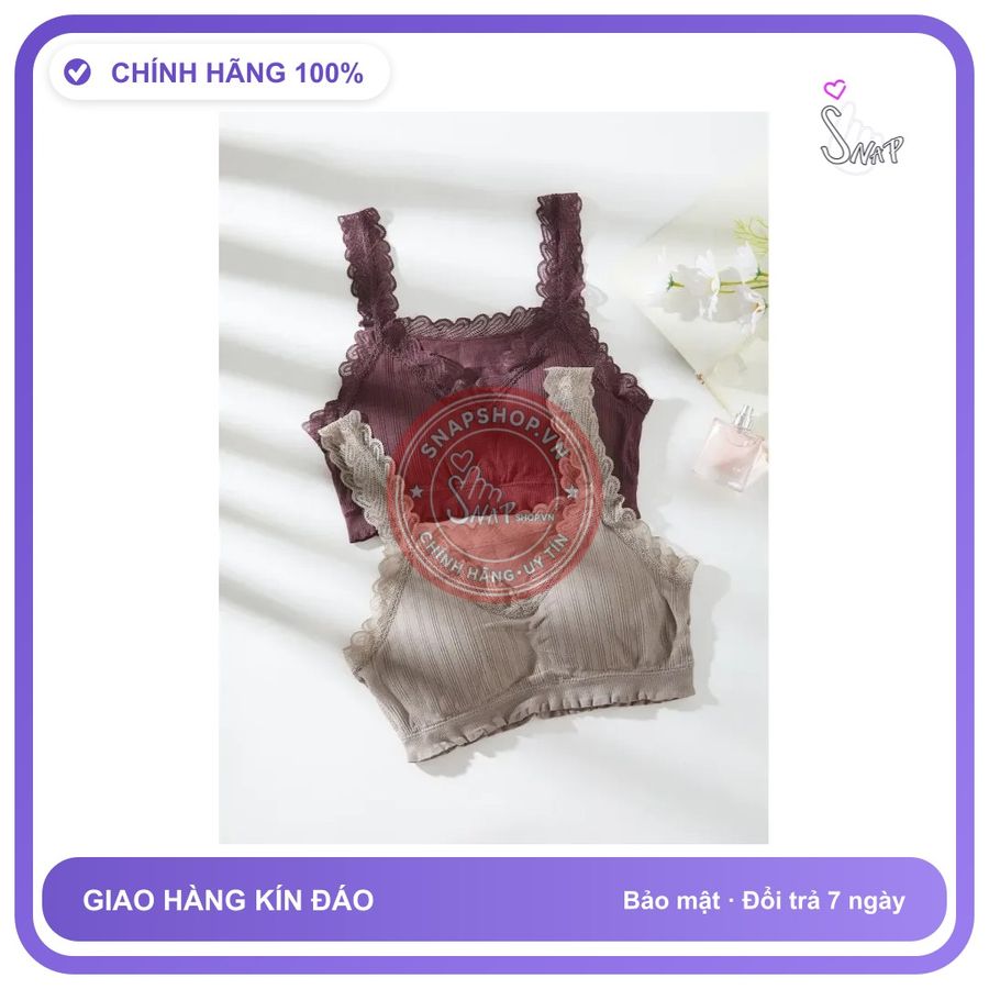 Áo Lót Bra Cotton Gân Phối Ren Xẻ Ngực T369 Xám / V1 94 chính hãng - co giãn thoải mái, chất vải mềm mát, đường may tỉ mỉ - giao hàng che tên kín đáo
