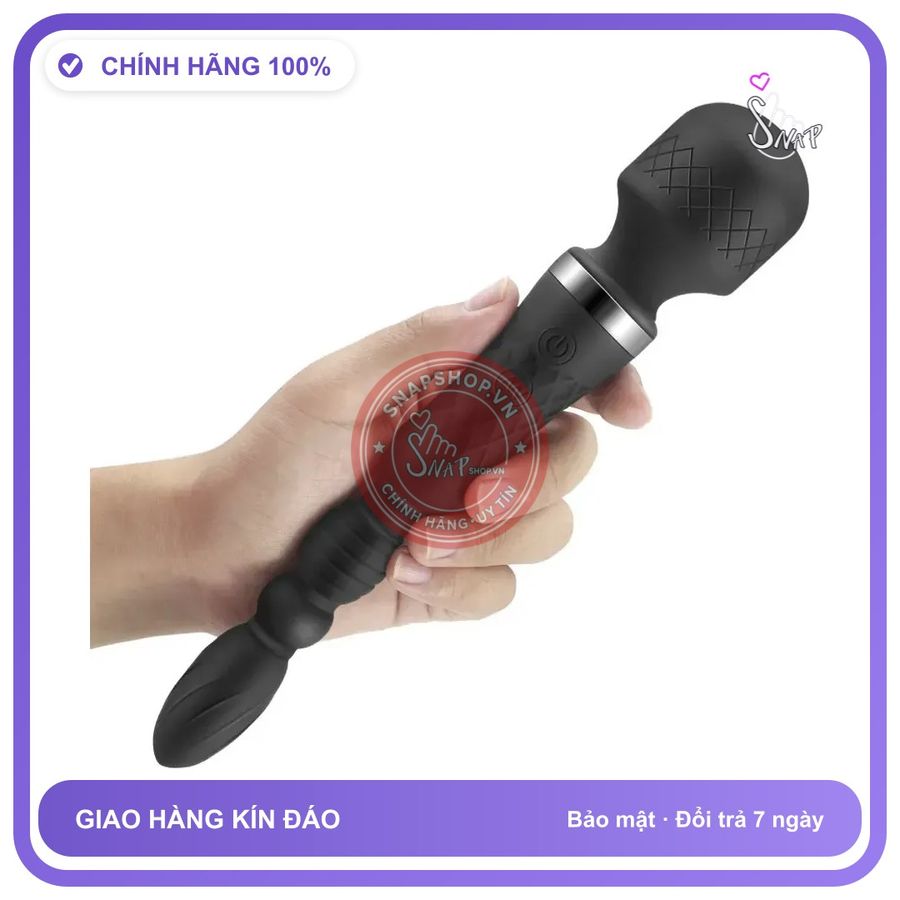 Gậy Massage 2 Đầu Rung Đuôi Chuỗi Hạt Bẻ chính hãng - 3 nấc rung, sạc USB, rung êm không tiếng động - giao hàng che tên kín đáo
