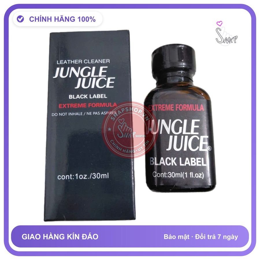 Popper Jungle Juice Leather Cleaner Black Label 30ml chính hãng - chai 30ml, hàng chuẩn nhập khẩu, nắp kín không bay hơi - giao hàng che tên kín đáo