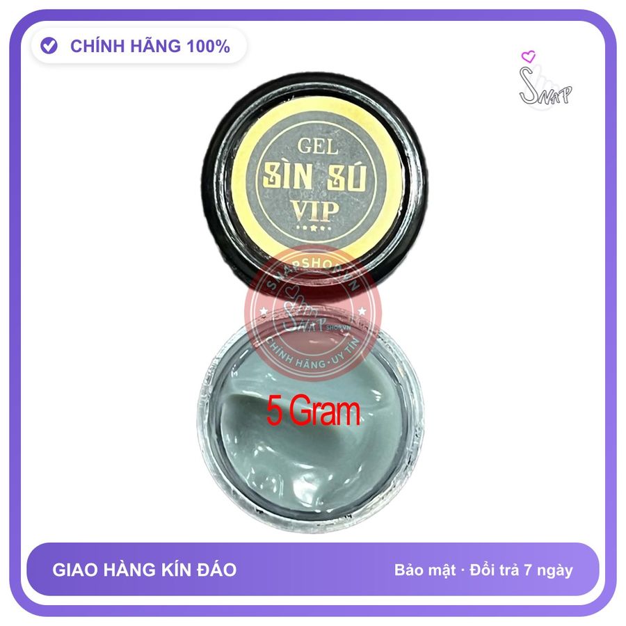 Gel Sìn Sú Đen Vip Hộp 5g chính hãng - kéo dài thời gian, chiết xuất thảo dược, thấm nhanh không nhờn rít - giao hàng che tên kín đáo