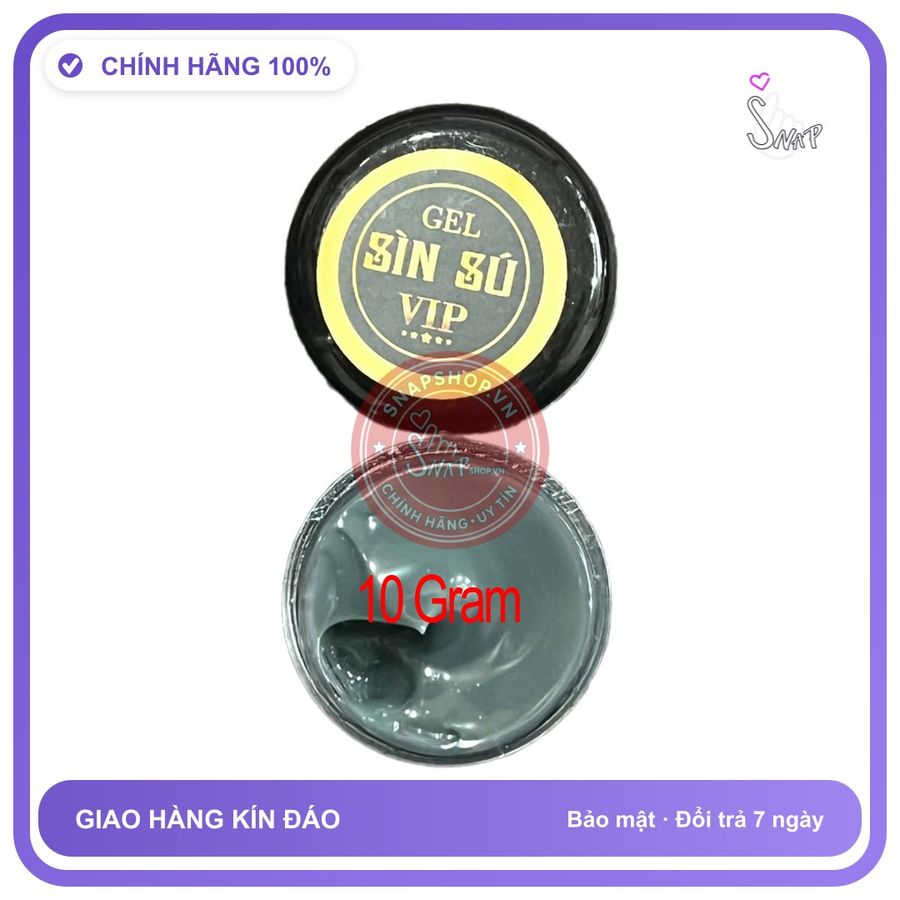 Gel Sìn Sú Đen Vip Hộp 10g chính hãng - kéo dài thời gian, chiết xuất thảo dược, thấm nhanh không nhờn rít - giao hàng che tên kín đáo