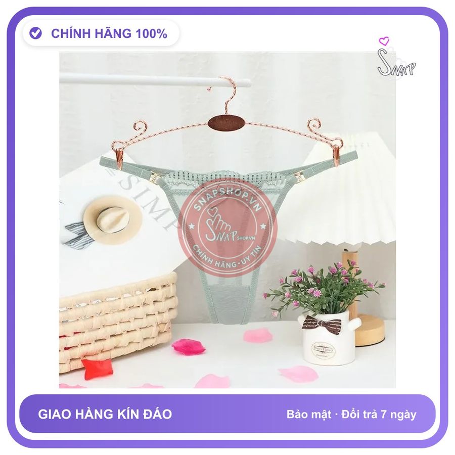 Quần Lót Nữ Lọt Khe Cotton Phối Nơ Siêu T318 Xanh Lá chính hãng - phối ren, co giãn thoải mái, freesize - giao hàng che tên kín đáo