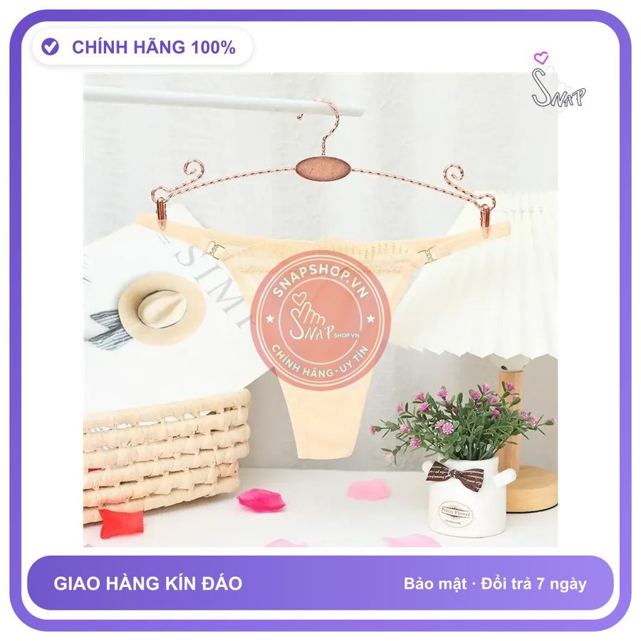 Quần Lót Nữ Lọt Khe Cotton Phối Nơ Siêu T318 Nude chính hãng - phối ren, co giãn thoải mái, freesize - giao hàng che tên kín đáo