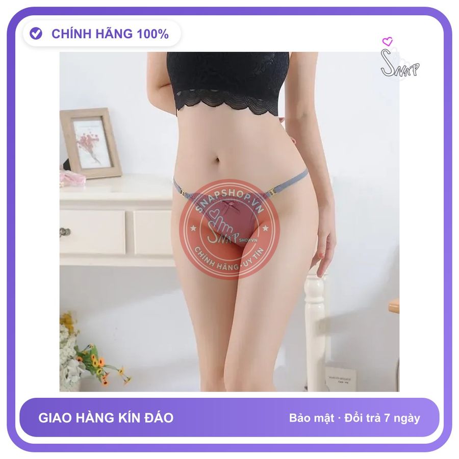 Quần Lót Nữ Lọt Khe Cotton Phối Nơ Siêu T318 Xám Xanh chính hãng - phối ren, co giãn thoải mái, freesize - giao hàng che tên kín đáo