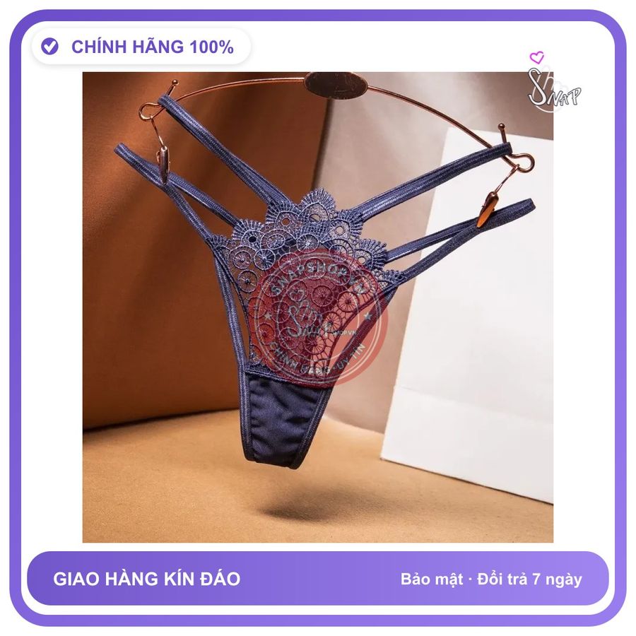 Quần Lọt Khe Cạp Cao Phối Họa Tiết Sexy T348 Xám Xanh chính hãng - phối ren, co giãn thoải mái, freesize - giao hàng che tên kín đáo