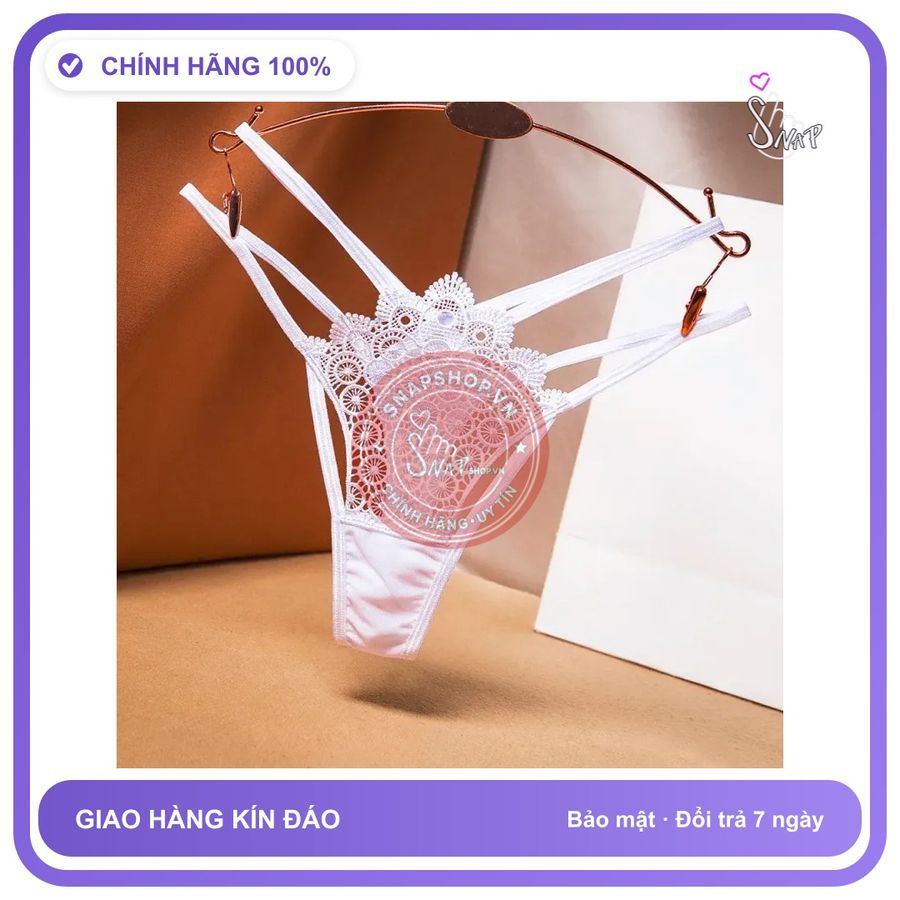 Quần Lọt Khe Cạp Cao Phối Họa Tiết Sexy T348 Trắng chính hãng - phối ren, freesize, chất vải mềm mát - giao hàng che tên kín đáo